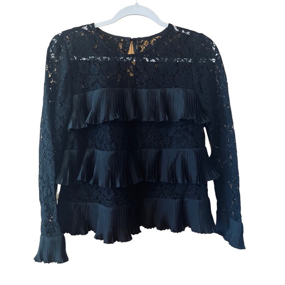 J. Crew Tops - NWT J Crew Lace Ruffle Long Sleeve Blouse